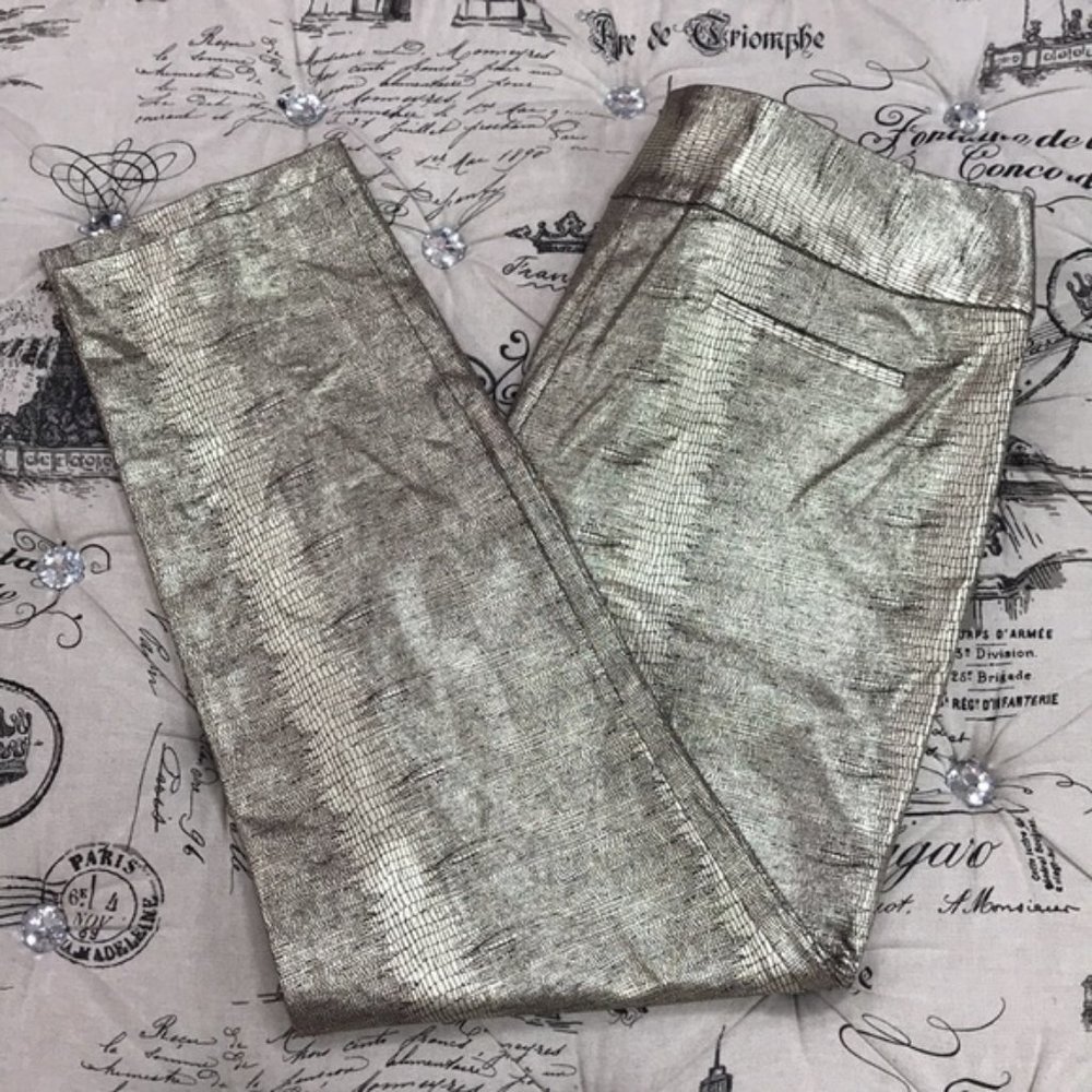 Alfani Tummy-Control Metallic Python-Print Trouser - Picture 9 of 10